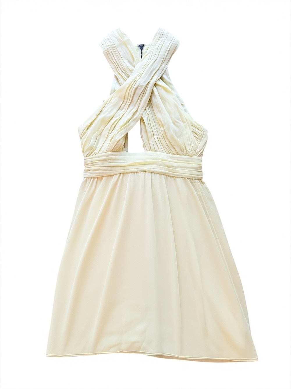 Alice + Olivia Martine Ivory Crisscross Halter Mini Dress Size 4 Cocktail Party